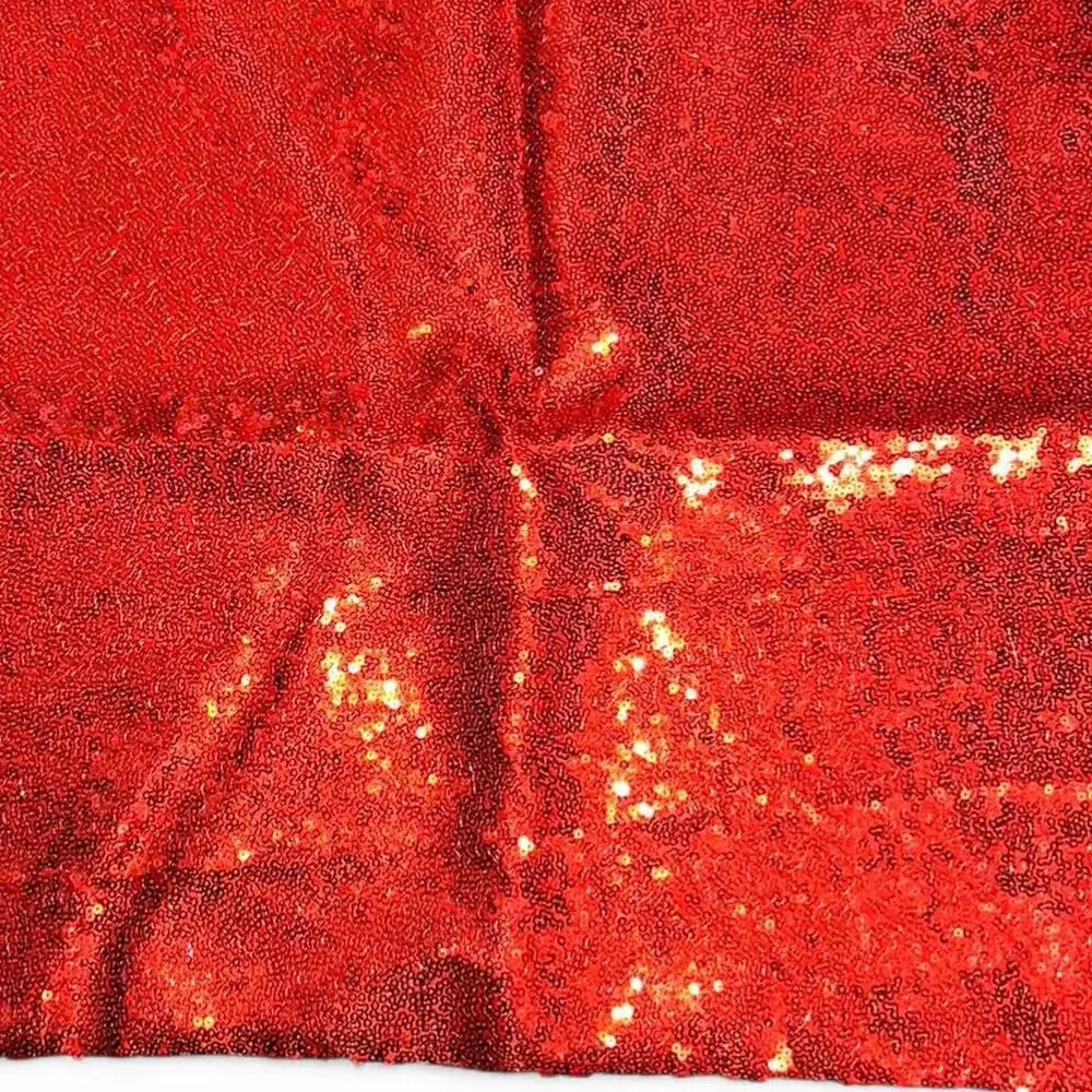 Cherry Red Sequin Satin Pillow Cover Glamour Dopamine Home Decor 18”